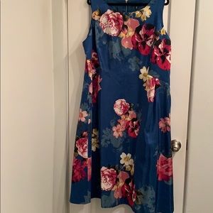 Blue and pink floral dress